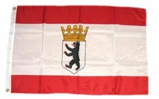 Fahne / Flagge Berlin Bär mit Krone 150 x 250 cm