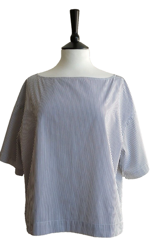 Blouse LOFT Femme, Manches Longues (sleeveless?), Rayures Noir/blanc, Taille M, Neuve