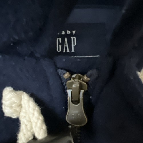 Baby Gap Navy Pea Coat Wool Blend Jacket RMVBL Hood Full Zip Toggle Size 18-24 - Picture 7 of 11