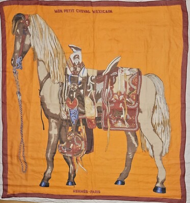 Hermes Paris Mon Petit Cheval Mexicain Seidentuch 130x130cm