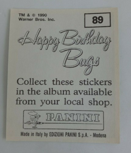 1990 Panini Happy Birthday Bugs (Pick Your Sticker) - Picture 129 of 343