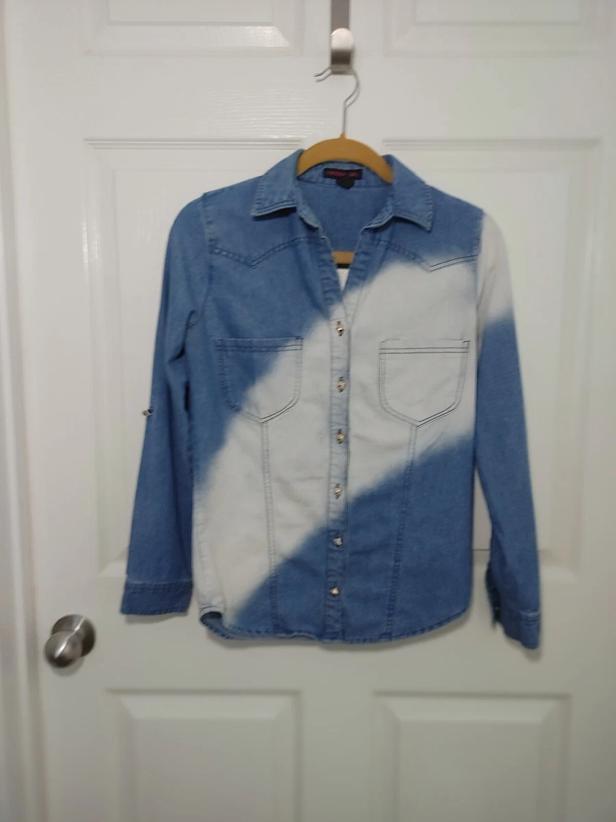 open button shirt girl