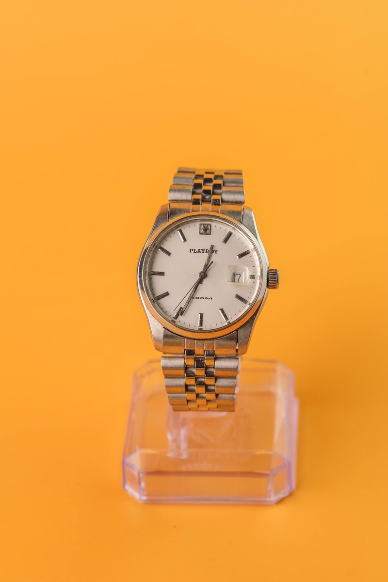 Playboy Re: 6512 Swiss Movement 36mm Steal Case Mens Quartz Watch