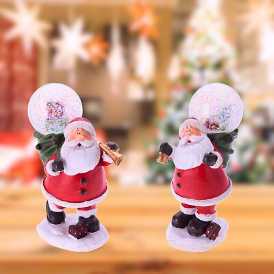 Weihnachtsmann Figur mit Schneekugel Weihnachten 13 cm Deko Ornament 2 Designs