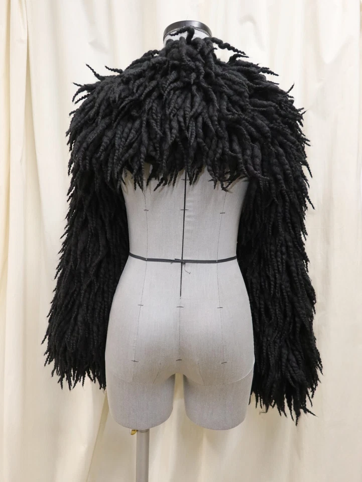 Vintage, Collectible Hikaru Noguchi Wool Knitted "Dreadlock" Bolero/Scarf c.1990 - Image 3 of 4