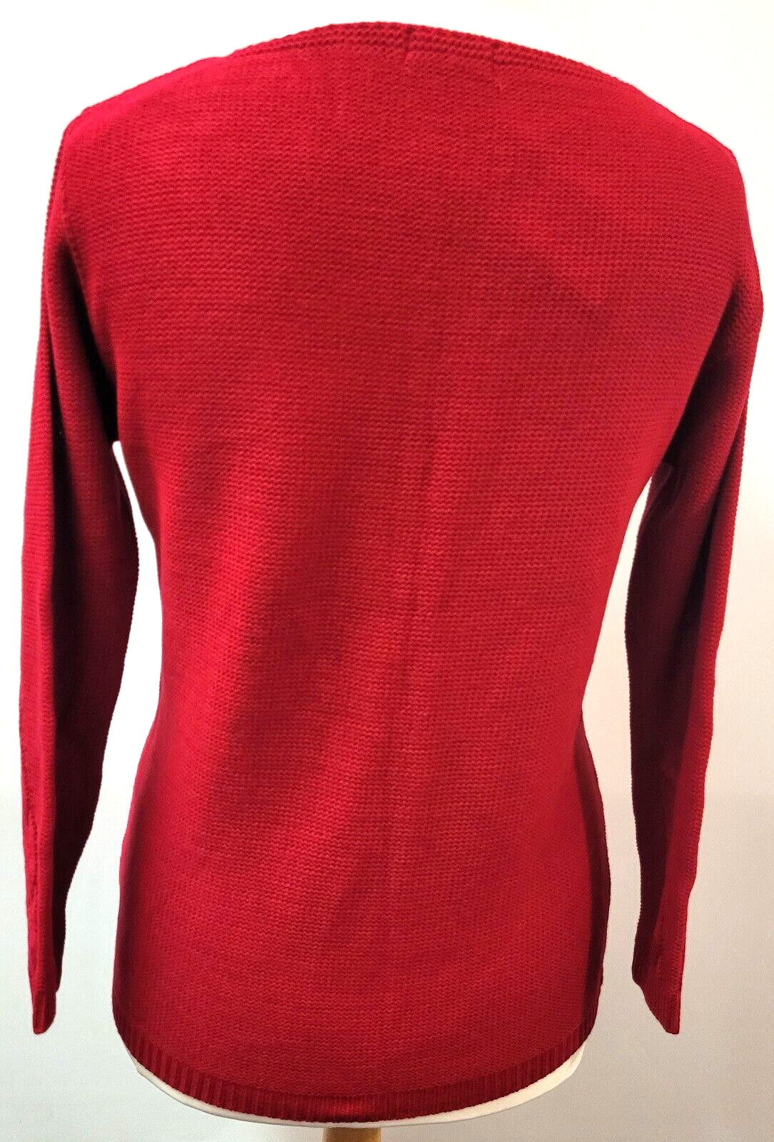 ENVY US Womens Jumper Medium Red Round Neck Cable Knit New with Tags image 2