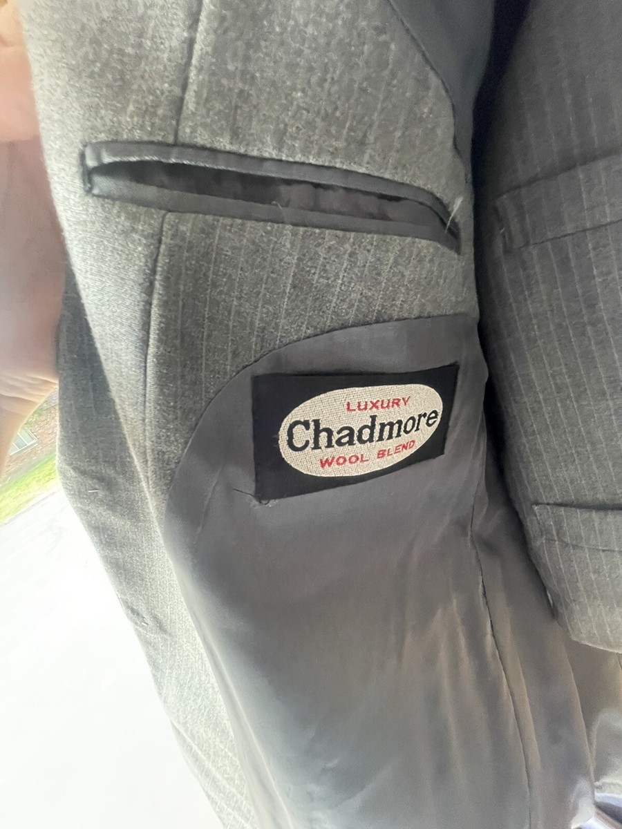 3 pc Vtg Chadmore Men's Wool Blend Banker Suit 44R Pants 38x29 2
