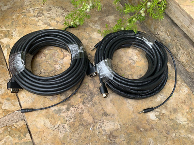 2 pack C2G, #40177, 35 ft Plenum VGA+3.5MM Audio/Visual monitor cable NEW