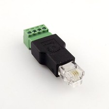 Ethernet RJ11 6P4C Male to Screw Terminal 4 Pin Splitter CCTV Adapter Connector