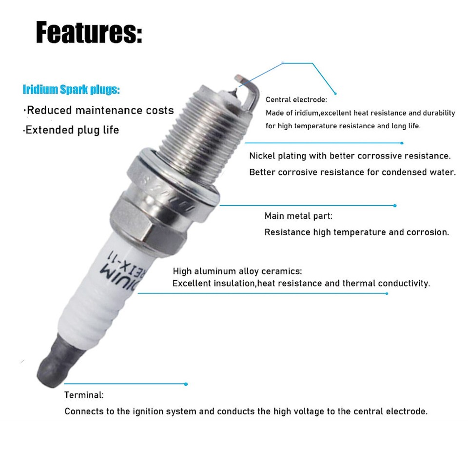 6X Iridium Spark Plugs for 20002012 Mitsubishi Eclipse / 20042011