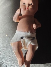vintage 4 inch painted bisque doll Arms And Legs Jointed
