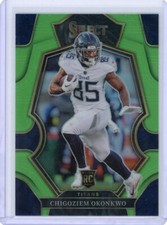 2022 Panini Select #197 Chigoziem Okonkwo Premier Level Neon Green Prizm /49