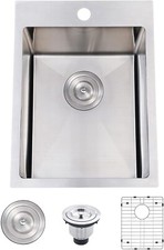 SHACO 15x20 Inch Drop In Bar Sink, Small Kitchen Sink for RV, 16 Gauge