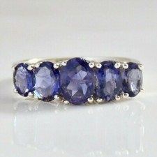 Ring 925 Silver Iolite Sterling Jewelry AAA Gemstone Size Handmade Blue Sunstone