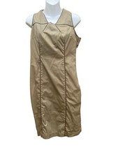 Attention olive green and Flare Sleeveless dress side zip sz 8