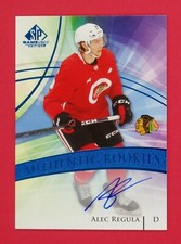 2020-21 SP Game Used Alec Regula Blue Base Authentic Rookies Autograph #189
