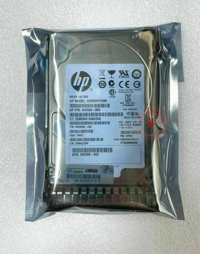 NEW HPE 652583-B21 600GB 10K 2.5" SAS 6G SC ENT HDD 653957-001 0 HOURS