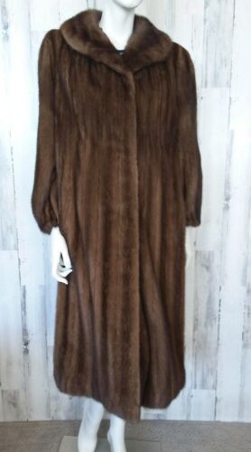 H Bernhard brown premium qulity Real mink Fur long Coat sz L