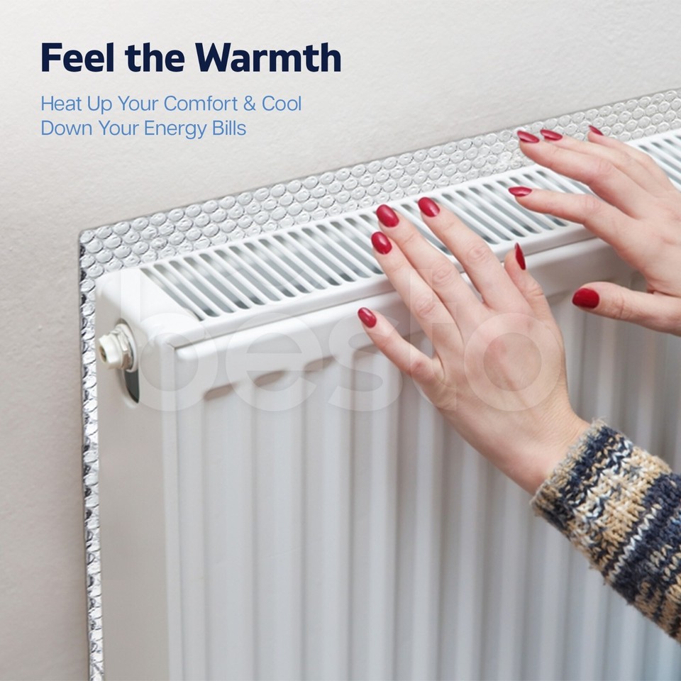 5mx60cm Radiator Reflector Insulation with 3m Sticky Pads Heat ...