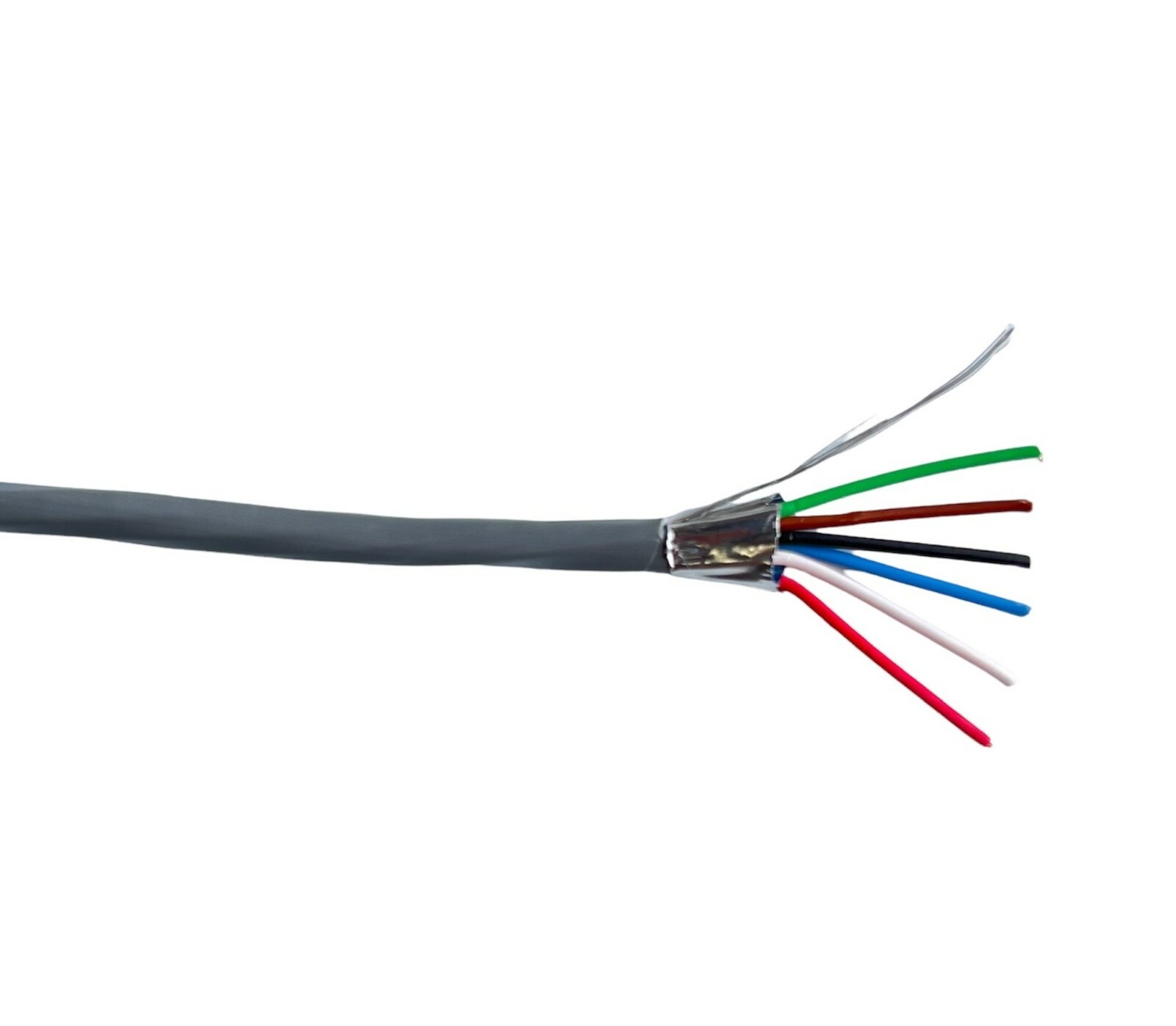 25 ft West Penn Wire 3021 6 Conductor 18 Gauge Shielded Cable CMR