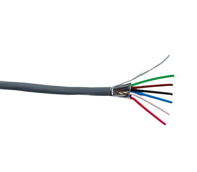 25 ft West Penn Wire 3021 - 6 Conductor 18 Gauge Shielded Cable CMR - USA Made!