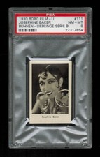 PSA 8  JOSEPHINE BAKER  1930 Borg Cigarette Card #111 HIGHEST EVER GRADED