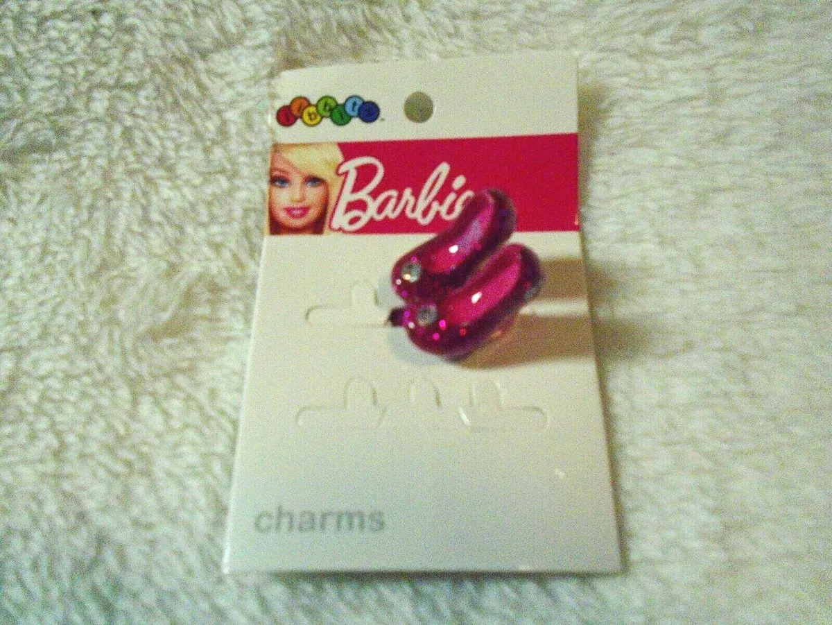 Rare!! BARBIE PINK GLITTERY HIGH HEELS Shoe Charm (Jibbitz) Fits Crocs!