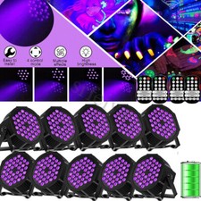 10X Rechargeable 36 LED UV Par Can light Black Lights Halloween DJ DMX w/Remote