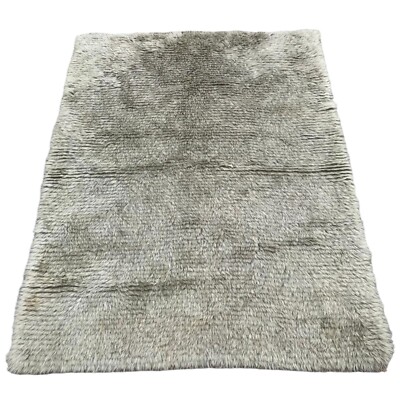 Vintage Swedish Mid Century Rya Rug Scandinavian Wool Flokati