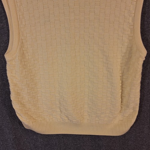 PGA Tour Sweater Vest Vintage Mens XL Pullover Sleeveless Cotton Yellow - Picture 8 of 13