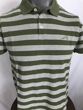 Levis Mens Fits like Small (Marked Large) Stripe Polo Shirt Signature Logo EUC