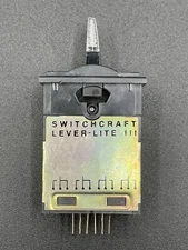 Switchcraft Lever-Lite, Illuminated, 3 position, locking NOS