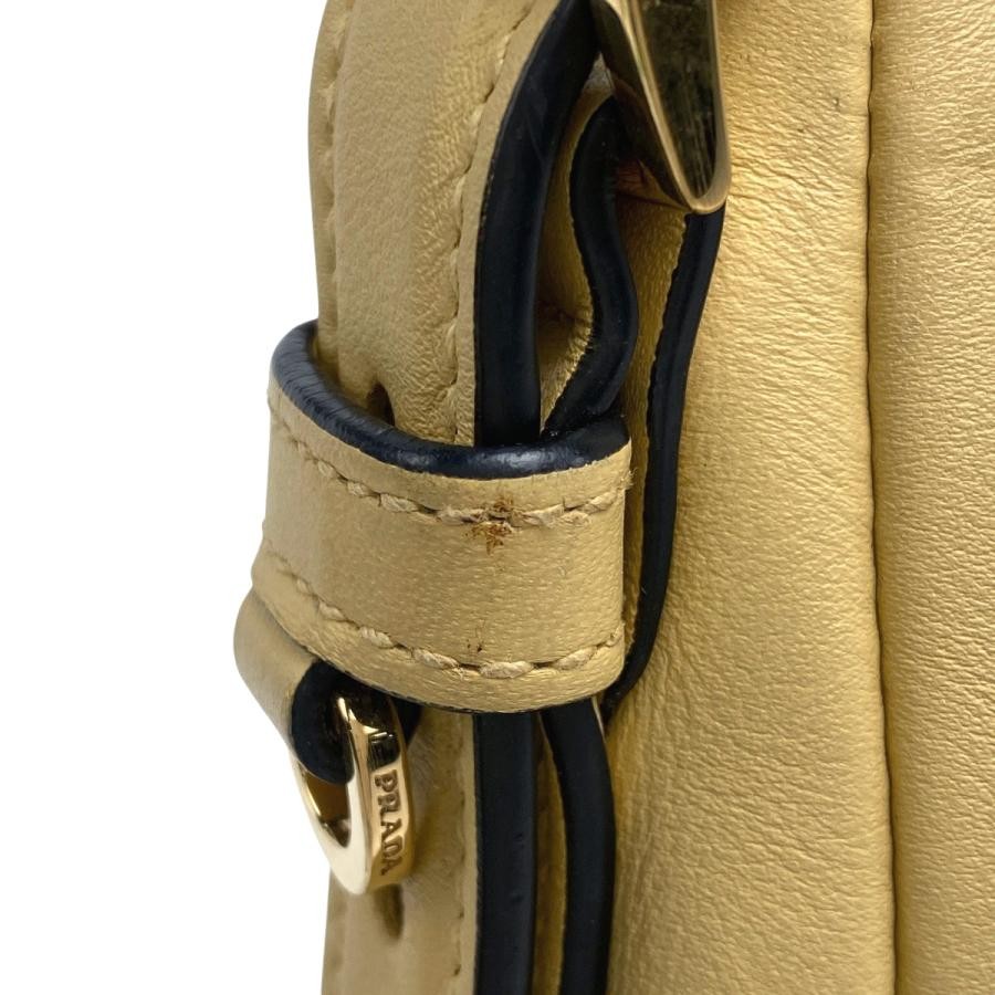 PRADA Emme Medium Shoulder Bag 1BC229 Yellow Leather #BS388 thumbnail 9