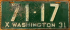 Item photo. Show Listing Details page. Listing 1931 Washington License Plate Number Tag
