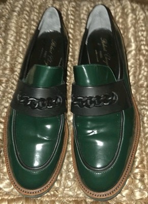 Green ROBERT CLERGERIE Paris ''Jate'' Chunky Lug Sole Leather Loafers 9 / 39