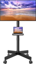 Mobile TV Stand for 23-60 Inch Flat Screen TVs, Tilt TV Cart with Adjustable ...