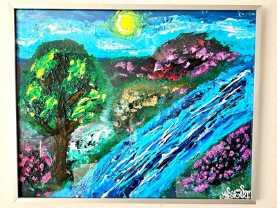 Bild Blumen Kunst Abstraktion Abstract Canvas Modern Acryl Handgemalt Unikat 