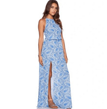 Womens Show Me Your Mumu Sea Breeze Blue Halter Maxi Dress - Sz L