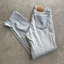 90's Levi's 550 Relaxed Fit Tapered Leg Jeans Distressed Light Wash Made in USA