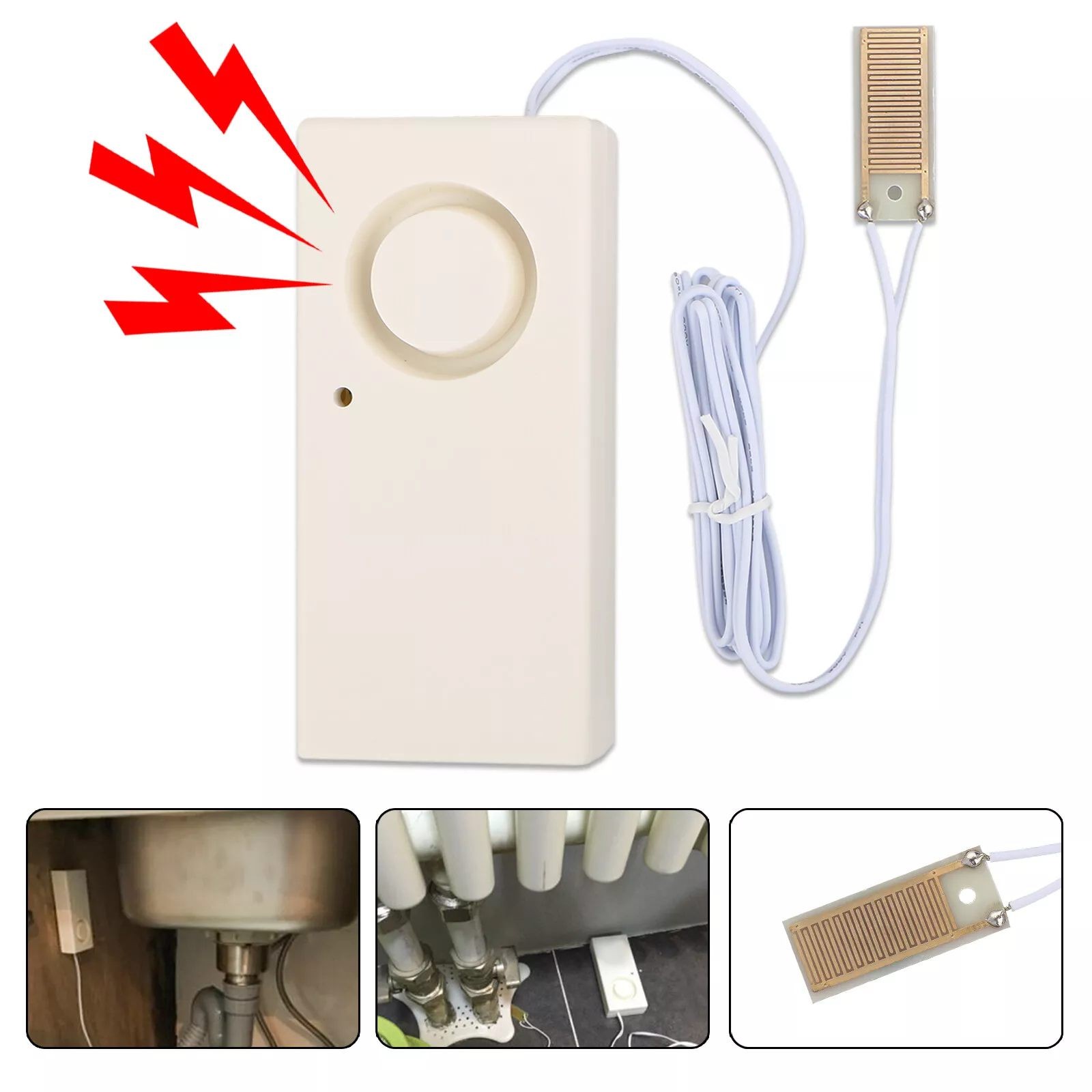 1Pc Home Water Leak Alarm Flood Level Overflow Detector Sensor Security Alert