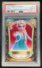 2025 Topps Disney Wonder Enchantments Chrome Red Refractor #E-16 Elsa /5 PSA 10
