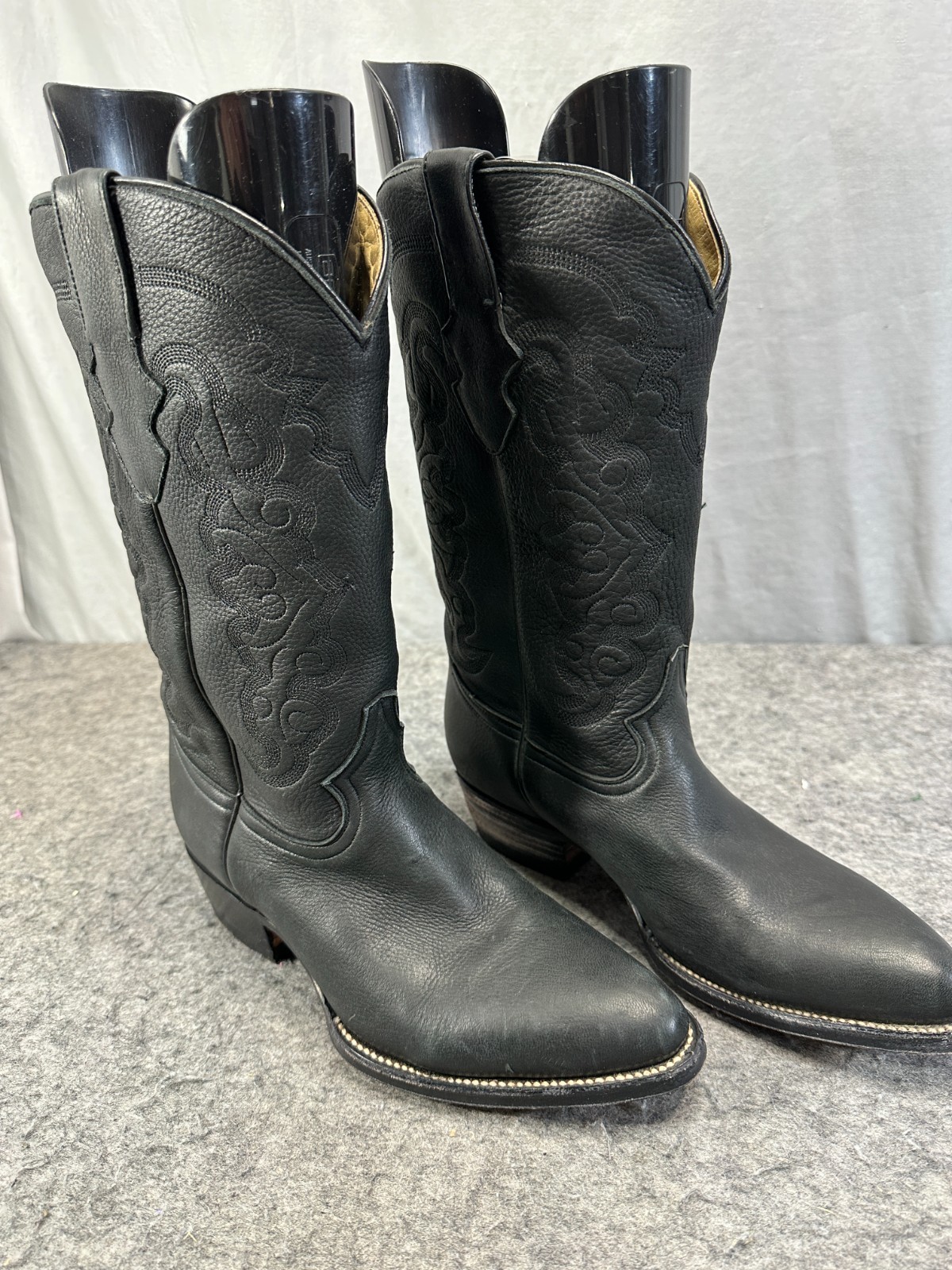 Botas Y Botines Fel-yni Men's Black Deer Skin Cowboy Boots US Size 7 Mex size 26