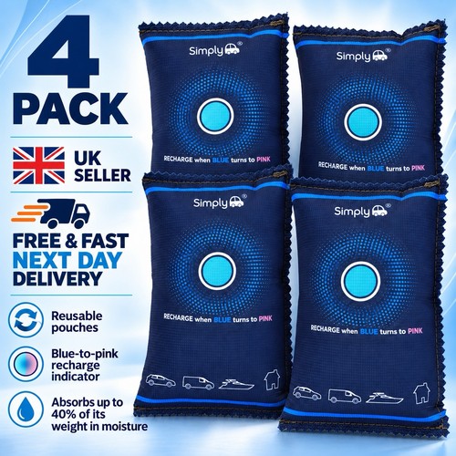 4x 350g Car Home Dehumidifier Dry Bag Moisture Killer Absorber Pad Reusable