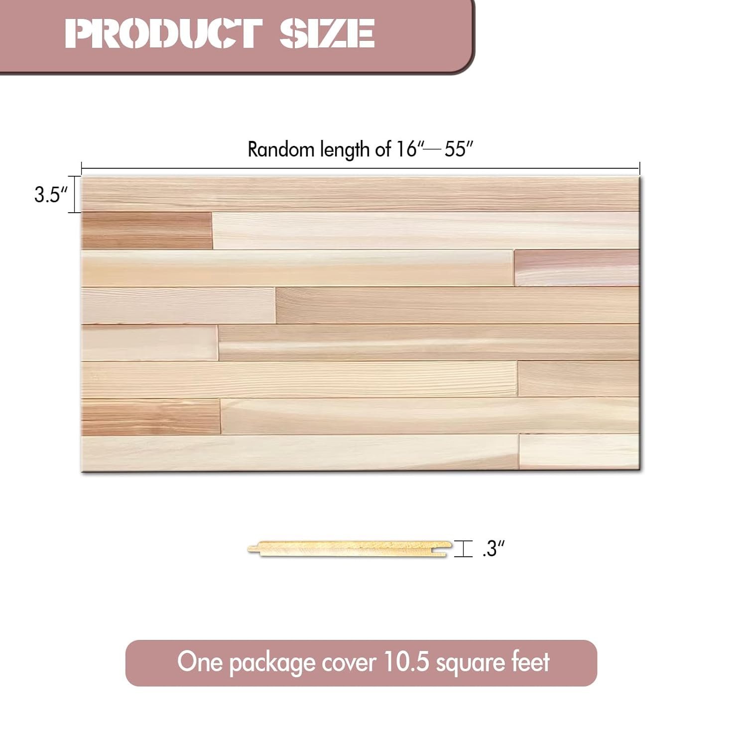 Western Red Cedar Wall Panels, 3.5" Wx16-55" L Wood Planks for Walls, Accent Wal