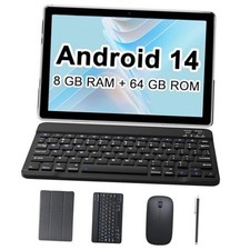 Android 14 Tablet, 10.1 inch 2 in 1 Tablet with Octa-core Processor, 8GB