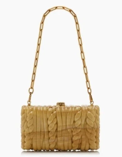NWT Cult Gaia Helene Acrylic Clutch Bag Cornsilk NEW