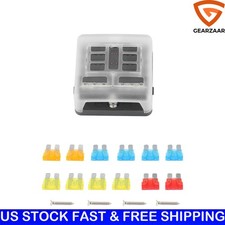 6 Way Car Boot Power Distribution Fuse Holder Box Block Panel Board USA NEW