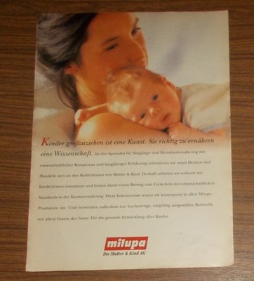 Rare Advertising MILUPA Child Food - Mother With Baby On Arm 1995