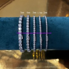 2-5mm D Color VVS1 Moissanite Tennis Chain Bracelet Women 925 Silver Pass Tester