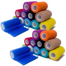 24 Rolls Self Adhesive Bandage Wrap, Vet Wrap 4 Inch for Horses Dogs Wounds C...